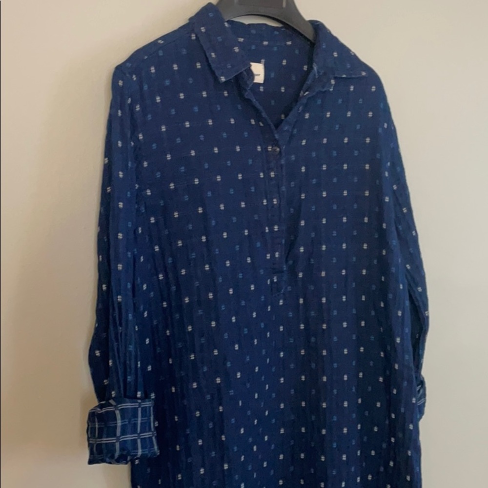 Marine Layer navy double cloth dress sz M EUC